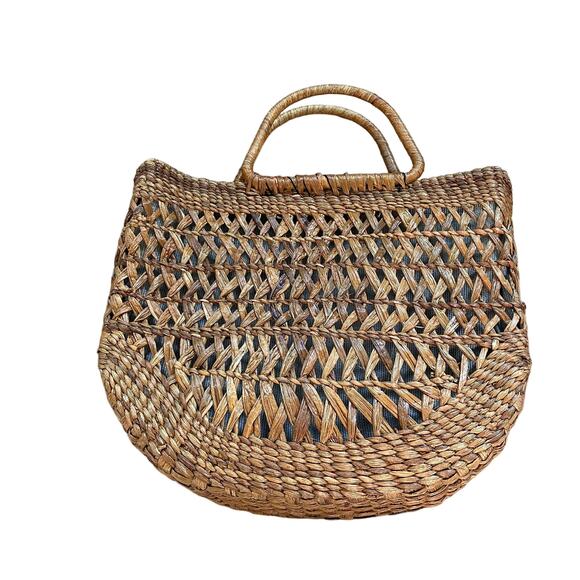 Woven Basket Tote Bag Coastal Grandma Vacation - Picture 4 of 8